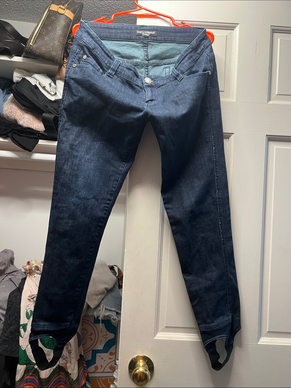 Dolce & Gabbana Dark Indigo Stretch jeans with stirrups